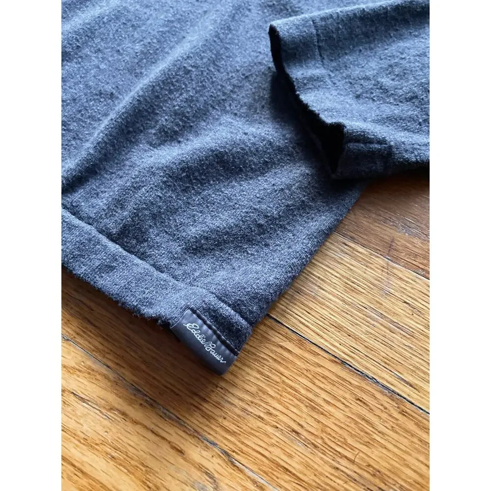 EDDIE BAUER Gray Cotton Merino Wool V-Neck Sweater Mens sz 2XL